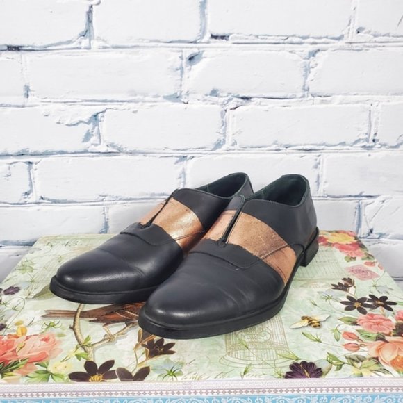 Miista Marta Black and Rose Gold Loafers - Picture 1 of 8